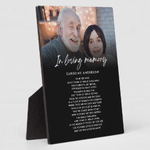 Placa Expositora En Memoria Amorosa Foto Memorial con Texto Persona