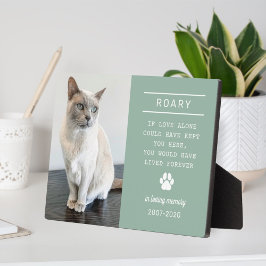 Placa Expositora En Memoria Amorosa Gato Foto Personalizada Memoria