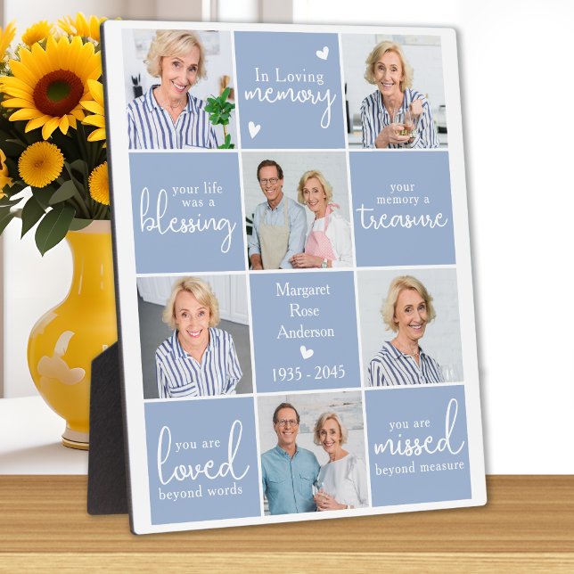 Placa Expositora En Memoria Cariñosa 6 Collage de Fotos Personaliza (Subido por el creador)