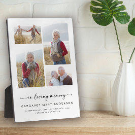 Placa Expositora En Memoria | Cuatro Fotos Funeral Pésame