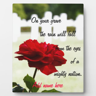 Placa Expositora En memoria de un soldado caído