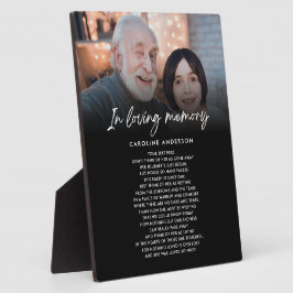 Placa Expositora En Memoria Foto Memorial con Texto Personalizado