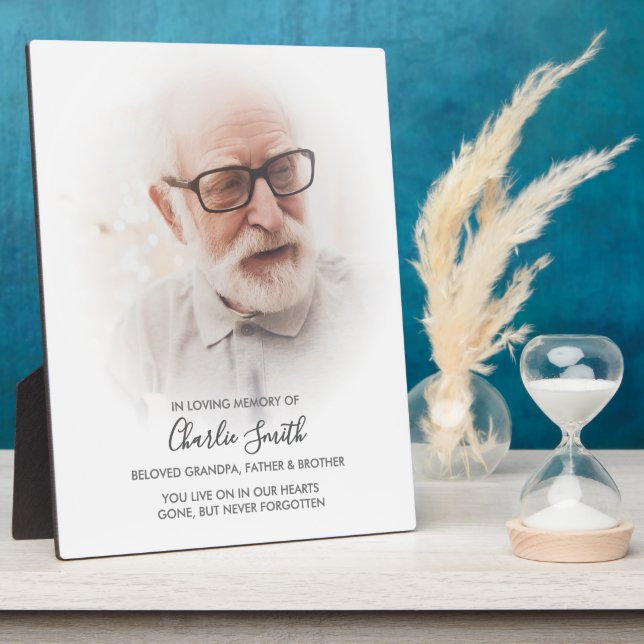 Placa Expositora En Memoria: Foto y mensaje tributo (Lado)