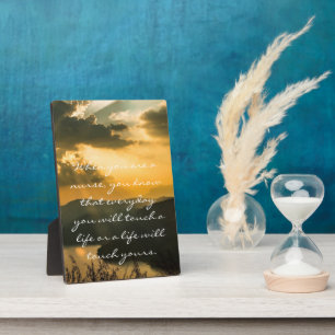 Placa Expositora Enfermera con cita Inspiradora