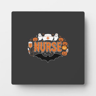 Placa Expositora Enfermera de Halloween que gotea diseño de vector