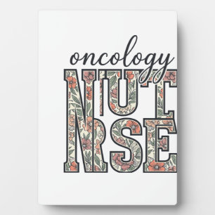 Placa Expositora Enfermera de Oncología Floral Vintage