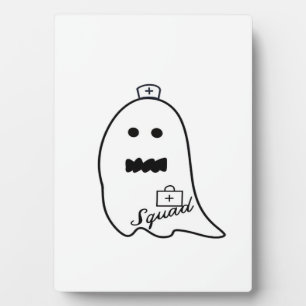 Placa Expositora Enfermera Fantasma Linda Dibujo Mano Halloween Per