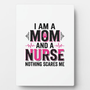 Placa Expositora Enfermera Mamá Nada Me Asusta Diseño De Grabado Vi