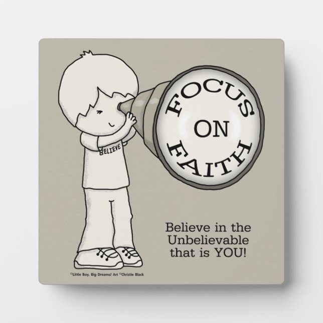 Placa Expositora Enfoque en la fe (Frente)