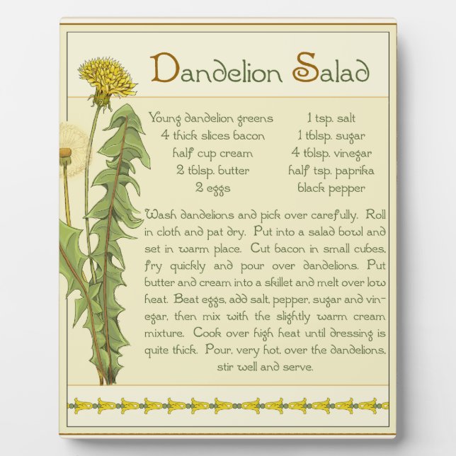 Placa Expositora Ensalada de Dandelion - (Frente)