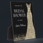 Placa Expositora Entrada de bienvenida de la ducha de la novia con<br><div class="desc">Rótulo de placa de bienvenida de bienvenida con cubierta dorada negra Ver colección coincidente en Nicho y Nest Store Muchas gracias</div>