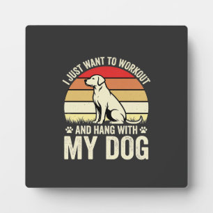 Placa Expositora Entrena con mi perro puesta de sol retro