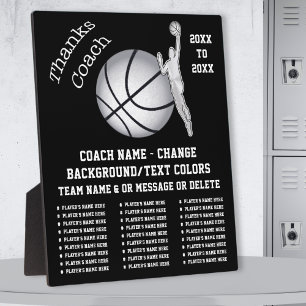 Placa Expositora Entrenador de baloncesto Gracias a regalos, entren