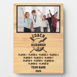 Placa Expositora Entrenador de Softball con nombre y foto de Person