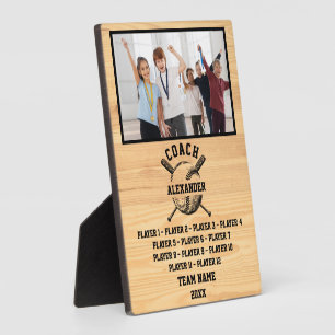 Placa Expositora Entrenador de Softball con nombre y foto de Person