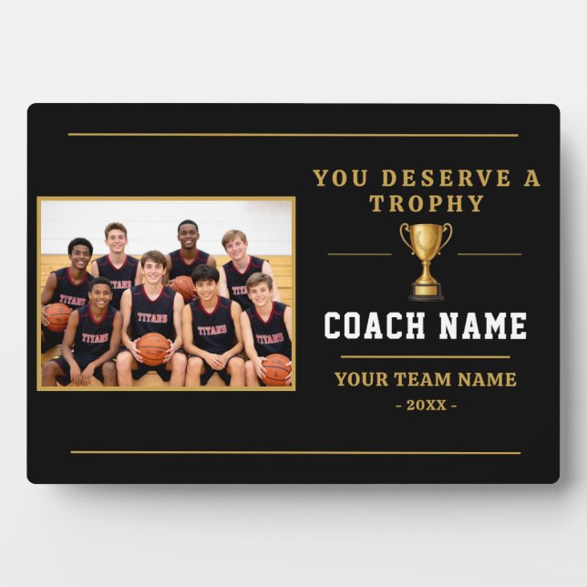 Placa Expositora Entrenador Merece un Trofeo Foto (Frente)