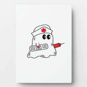 Placa Expositora Equipo Boo Boo Enfermera Halloween Fantasma Divert