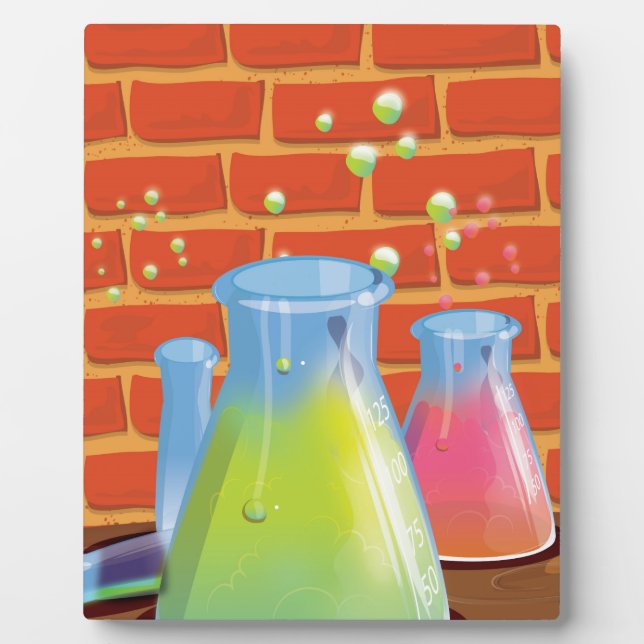 Placa Expositora Equipo de ciencia de vidrio personalizado en un ba (Frente)