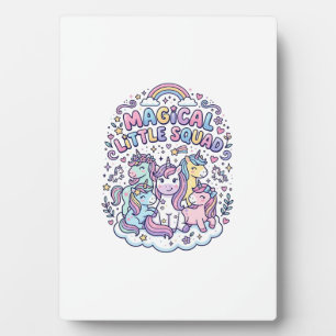 Placa Expositora Equipo Mágico Pequeño Unicornio Diseño Gráfico Pro