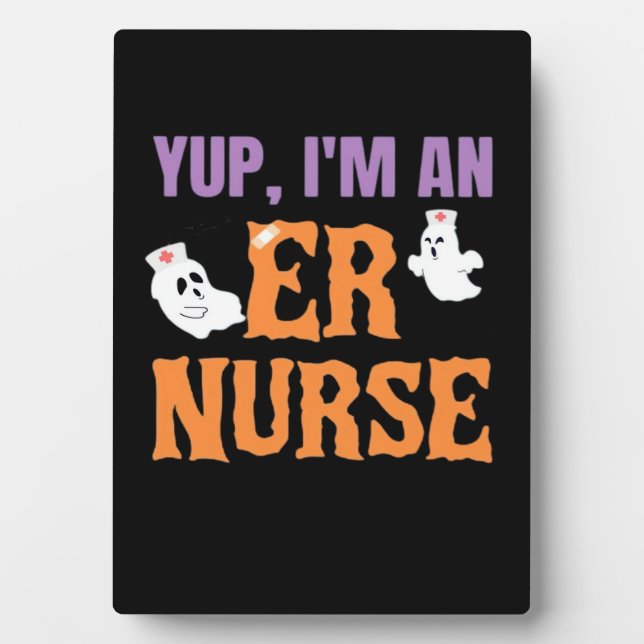 Placa Expositora ER Nurse Boo Crew Emergency Room Nurse Halloween C (Frente)