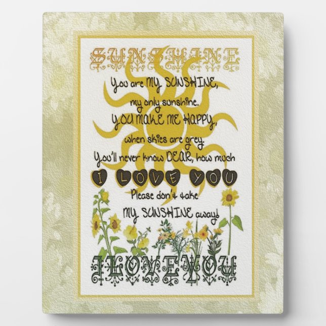 Placa Expositora Eres mi sol (Frente)