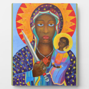 Placa Expositora Erzulie Dantor Black Madonna Voodoo Lwa
