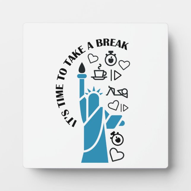 Placa Expositora Es hora de un descanso, refrescante y divertido. (Frente)