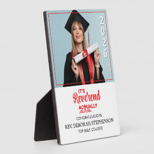 Placa Expositora ES REVERENDO ACTUALMENTE Ordenación Graduación