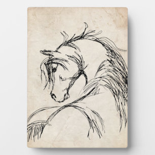 Placa Expositora Esbozo Artsy Horse Head
