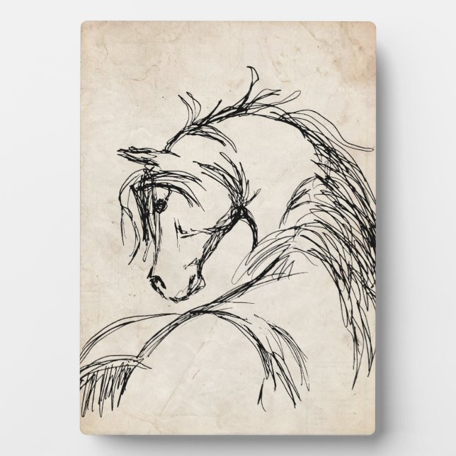 Placa Expositora Esbozo Artsy Horse Head (Frente)