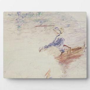 Placa Expositora Esbozo de una joven en un barco, 1886 (c/c sobre c