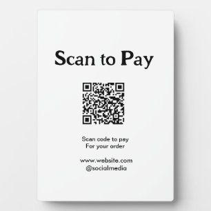 Placa Expositora Escanear para pagar por orden código QR añadir sit