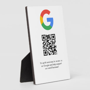 Placa Expositora Escaneo del sitio web de reseñas de Google del log