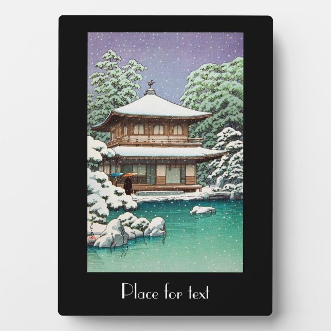 Placa Expositora Escena de invierno de Hasui Kawase, japonés orient (Frente)
