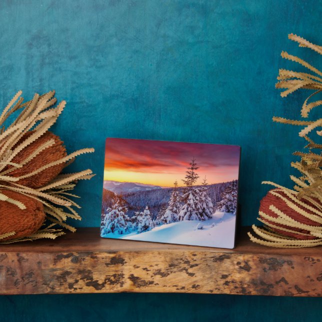 Placa Expositora Escena de invierno estilo Art Decor Plaque (Lado)