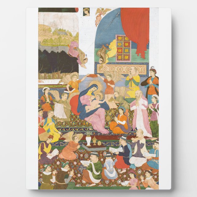 Placa Expositora Escena de la natividad al estilo indio (Frente)