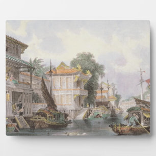 Placa Expositora Escena en el canal de Horan cerca del Cantón, c.18