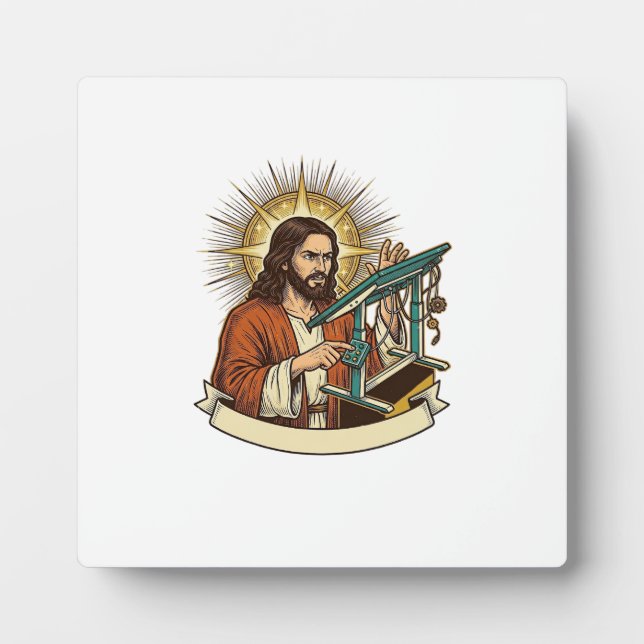 Placa Expositora Escritorio de pie roto de Jesús atascado a mitad d (Frente)