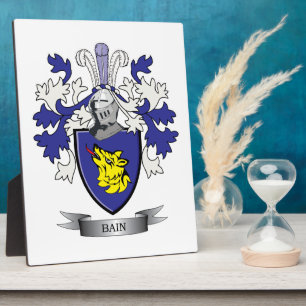 Placa Expositora Escudo de armas de la familia Bain