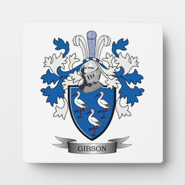 Placa Expositora Escudo de armas de la familia Gibson (Frente)