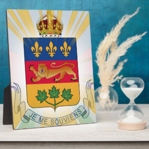 Placa Expositora Escudo de Armas de Quebec en Mesa