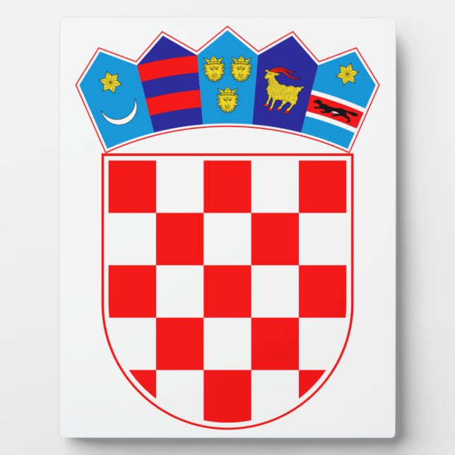 Placa Expositora Escudo de Croacia, Emblema croata, Hrvatska (Frente)