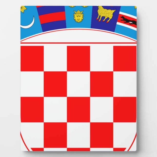 Placa Expositora Escudo de Croacia, Emblema croata, Hrvatska (Frente)