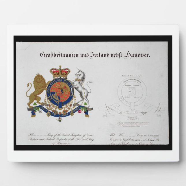 Placa Expositora Escudo del Rey del Reino Unido de Gran B (Frente)