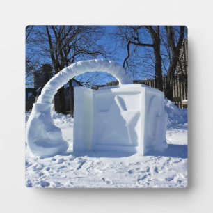 Placa Expositora Escultura de nieve, Quebec, Canadá