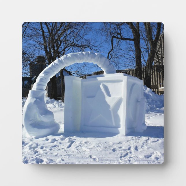 Placa Expositora Escultura de nieve, Quebec, Canadá (Frente)