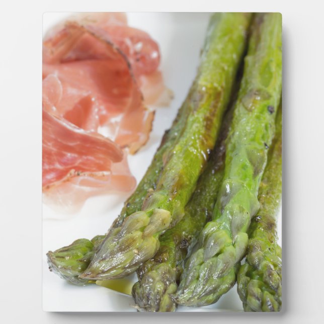 Placa Expositora Espárragos verdes con jamón y salsa (Frente)