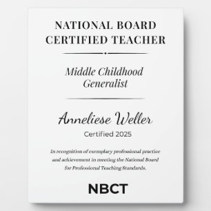 Placa Expositora Especialista generalista de NBCT personalizado en 