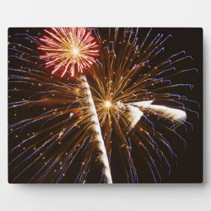 Placa Expositora Espectáculo de fuegos artificiales en el río Savan