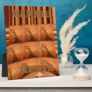 Placa Expositora Espejo africano tradicional: jirafa tejida